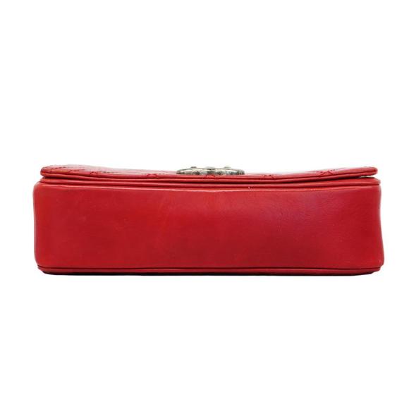 Chanel Shoulder Bag Matelasse Coco Boy W Chain Calfskin Red Women's - Picture 3 of 16